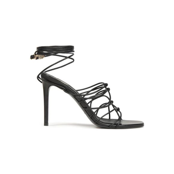 BALMAIN New 39 Black Leather Mikki Lace-up Sandals - Picture 10 of 12
